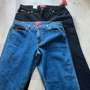 Chaps Ralph Lauren blue black denim strech jeans lot of 2 NWT 10 katelyn delaney